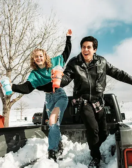 Join - Support Us Teenage girl and boy outside in snow