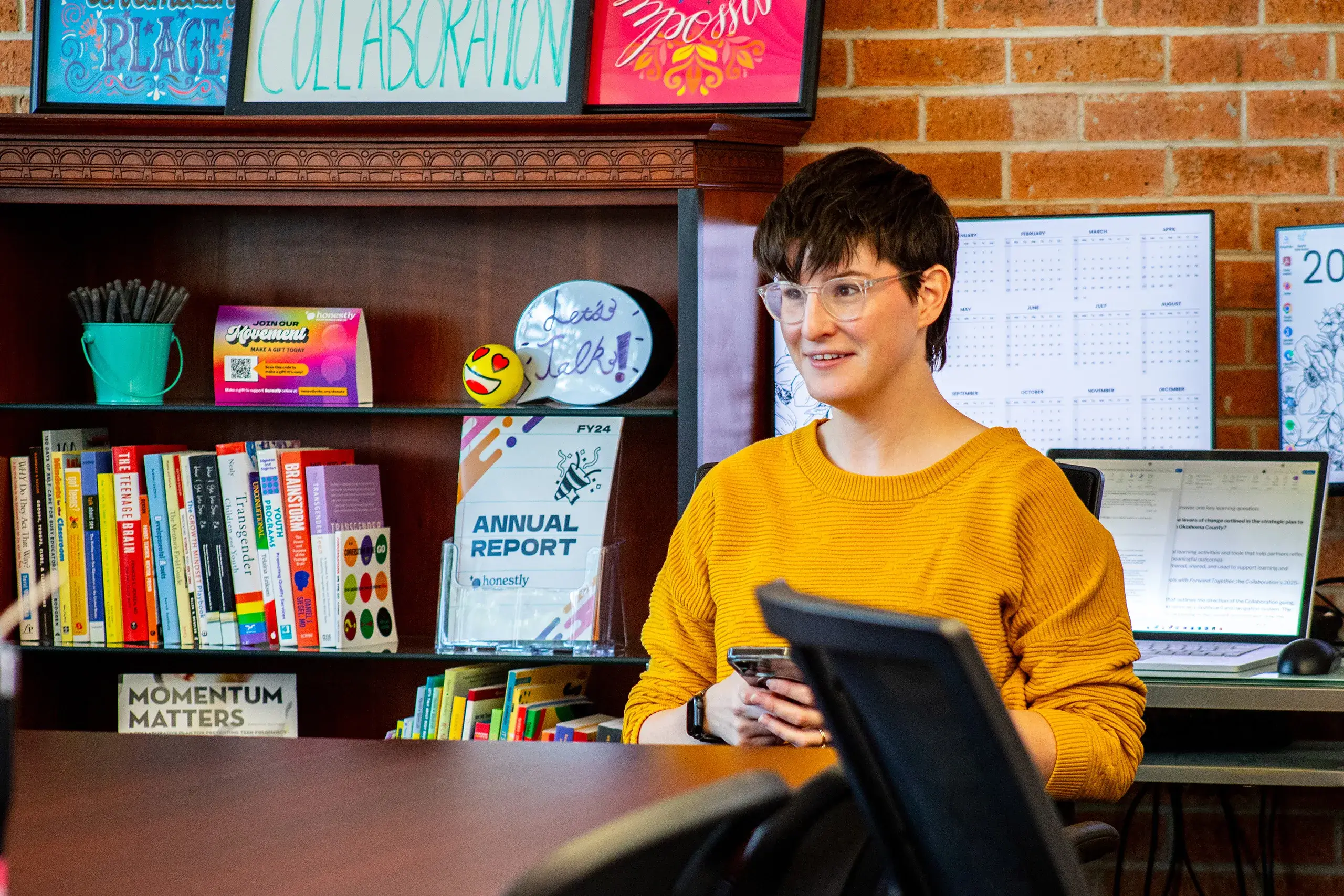 Support Honestly's Mission Team member reviewing resources