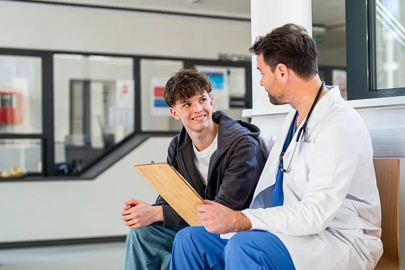 for pros resources teen boy talking to doctor
