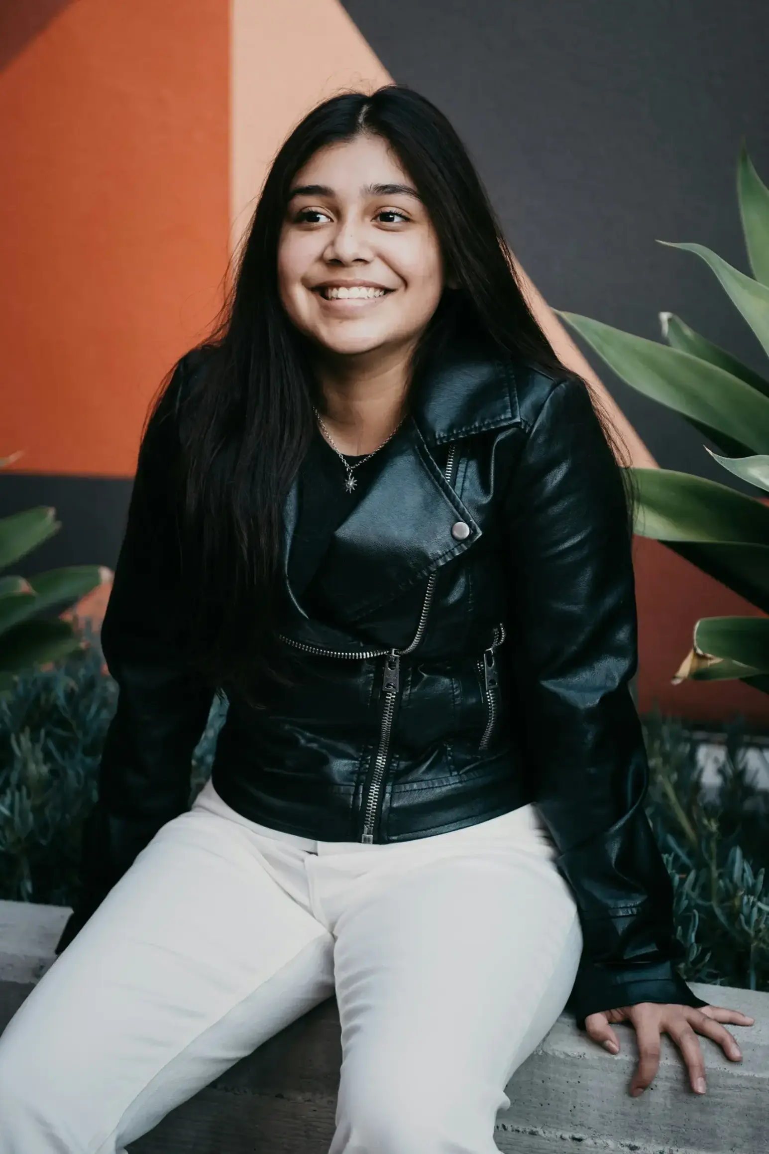 Teen girl smiling